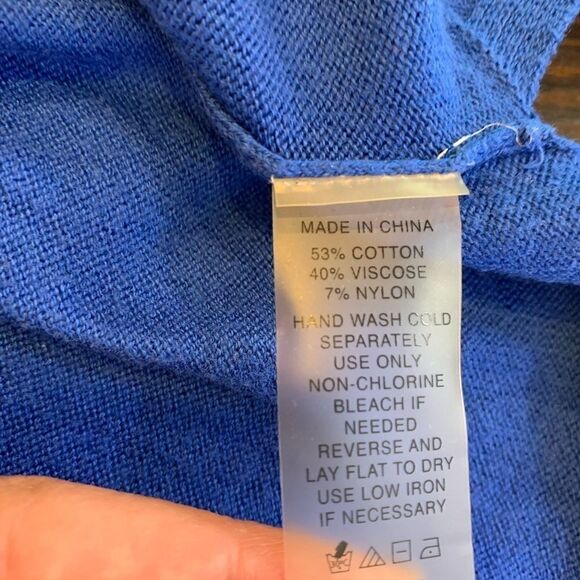 Chaus New York Blue Top Silver Shoulder Accents - Picture 10 of 10